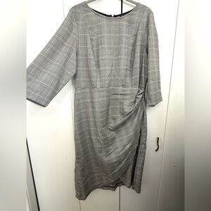 ELOQUII Gray Plaid Women's Dress